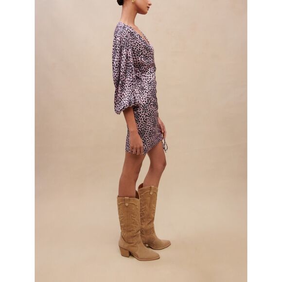 Maje Draped leopard-print dress NEW NWT - Picture 4 of 12